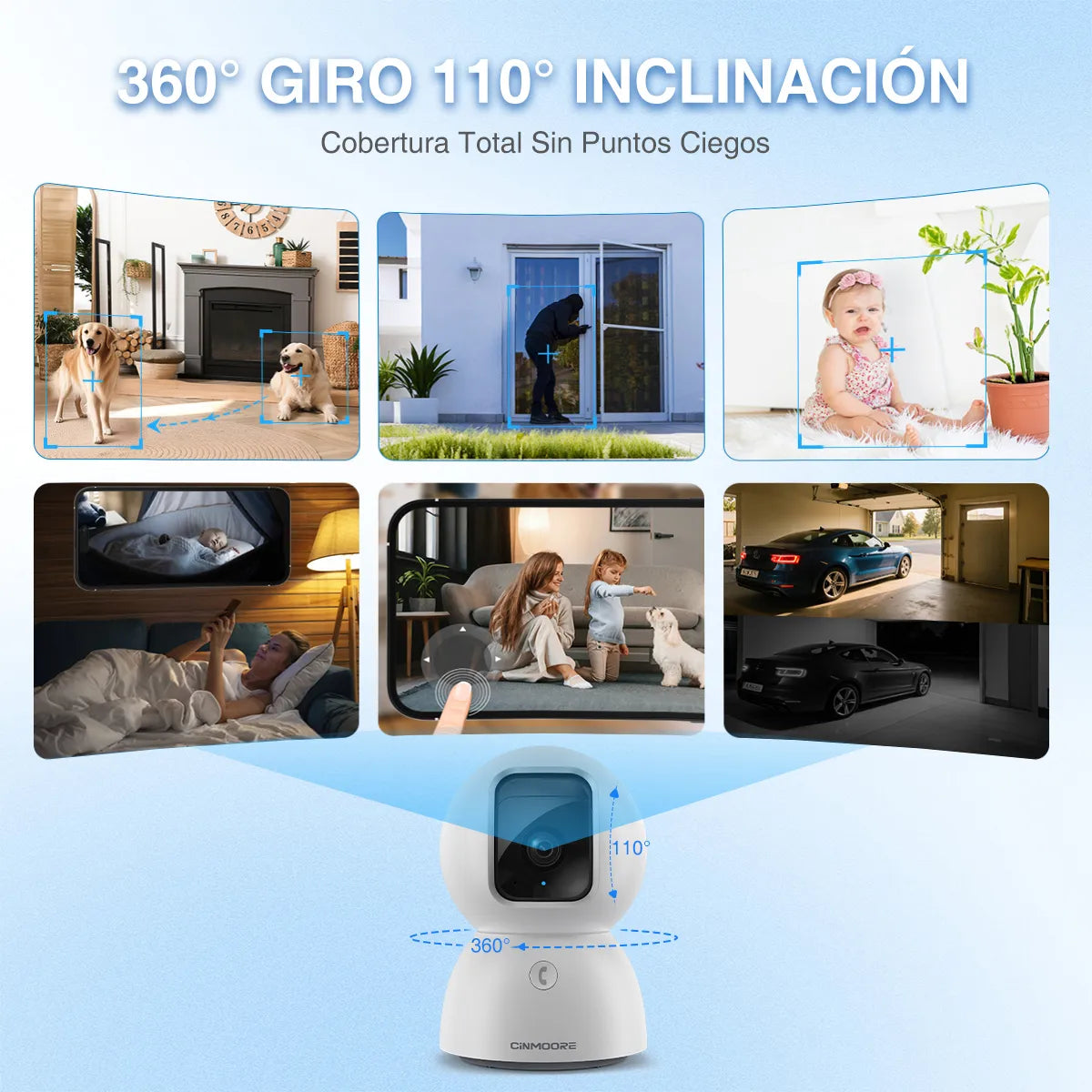 Cámara de Seguridad Wifi 5G 5MP con Batería para Bebés 360° - Metacompras