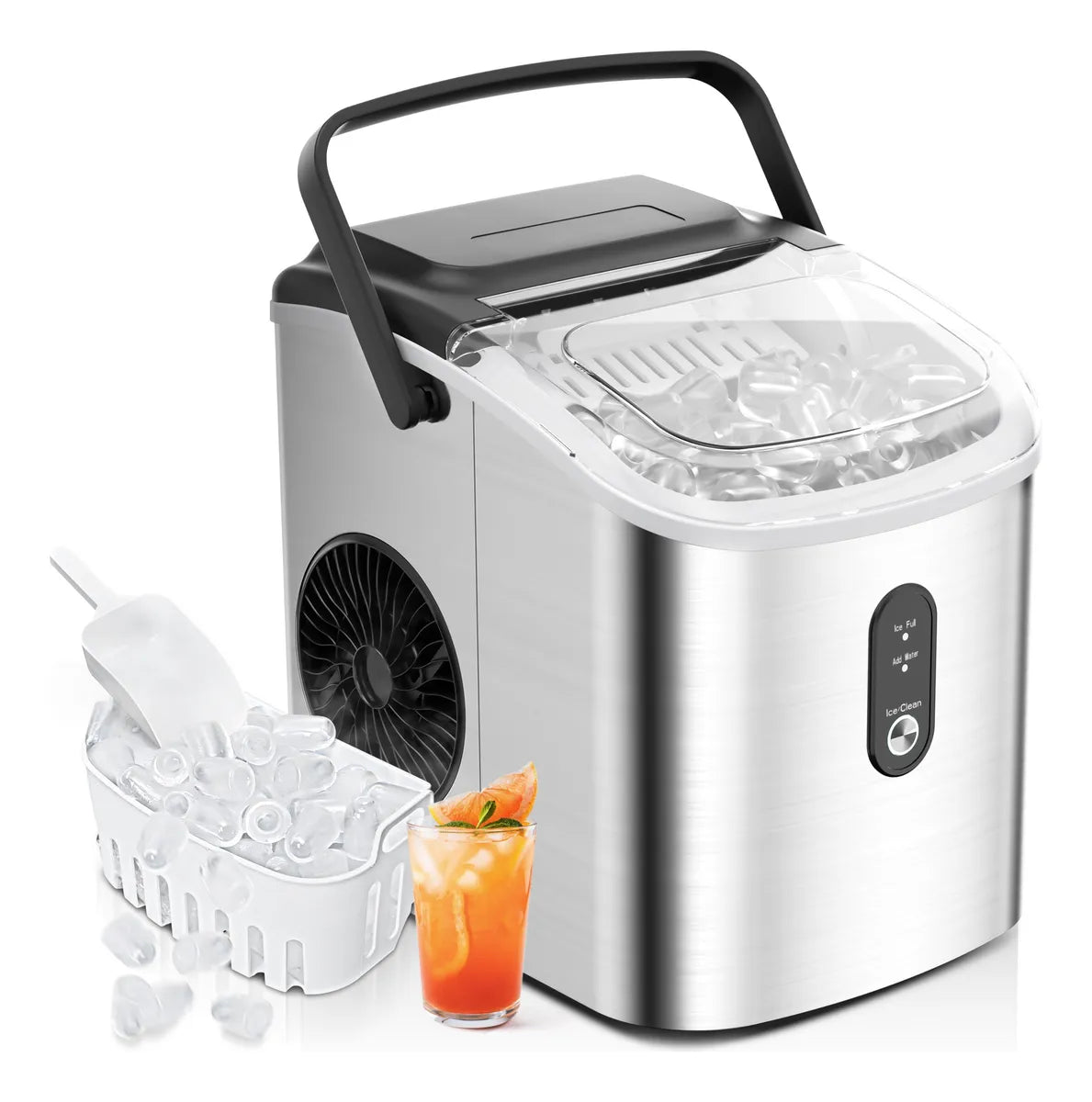 Máquina de Hacer Hielos Autolimpiante 12kg/24h con Handle
