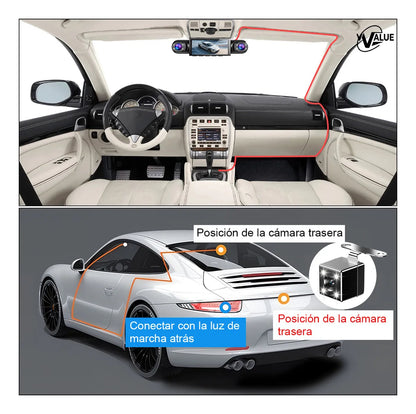 Cámara para Auto con Visión Nocturna y Luz LED - 64GB Incluidos