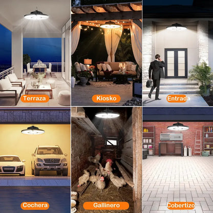 Lámpara Solar Exterior 152 LEDs con Carga USB y Sensor de Movimiento - Metacompras