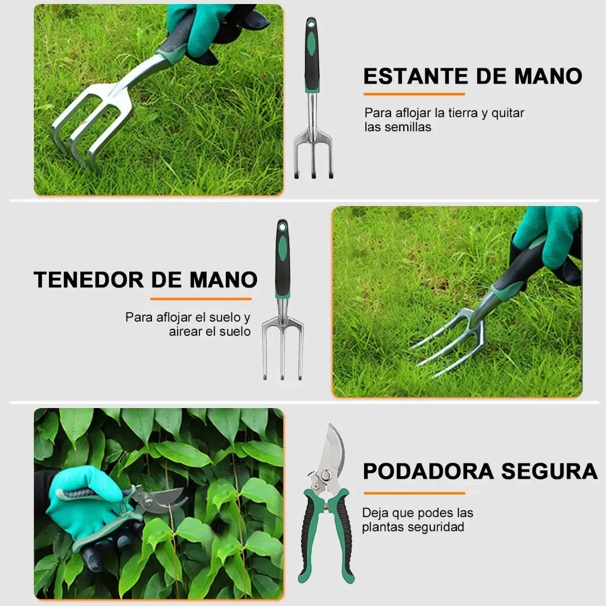 10-Piece Gardening Tool Set - Durable and Ergonomic for Cultivating and Pruning