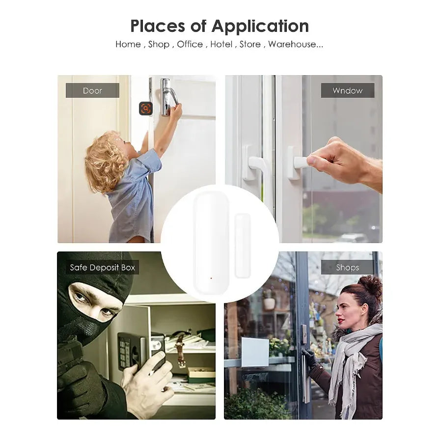 Wi-Fi Door/Window Security Sensor with Alarm - Immediate Alerts