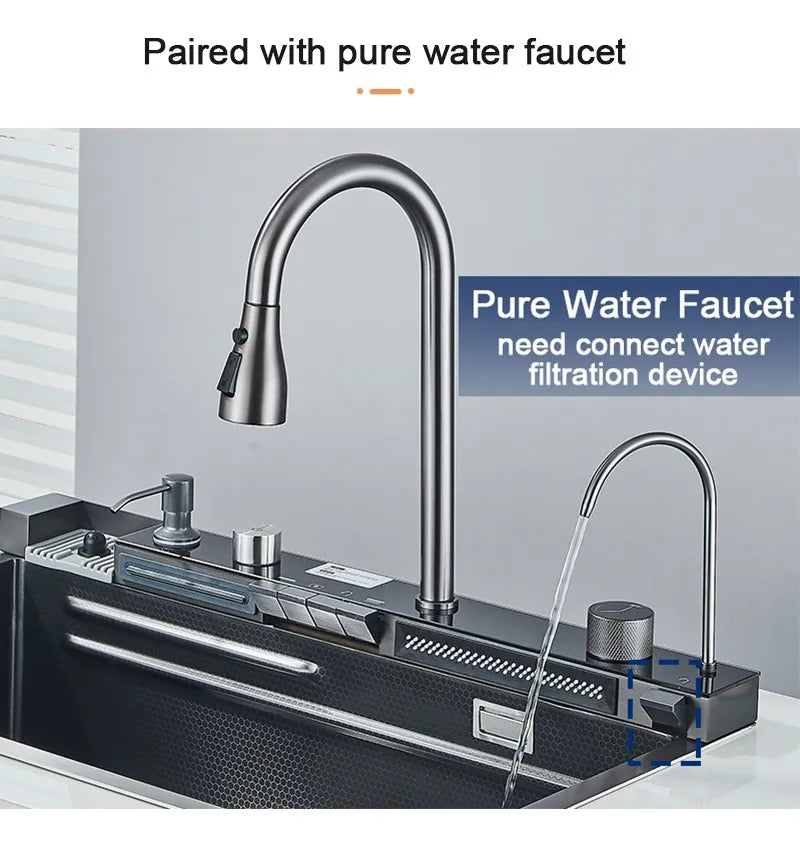 Fregadero Organizador de Acero Inoxidable 75x46cm Color Negro