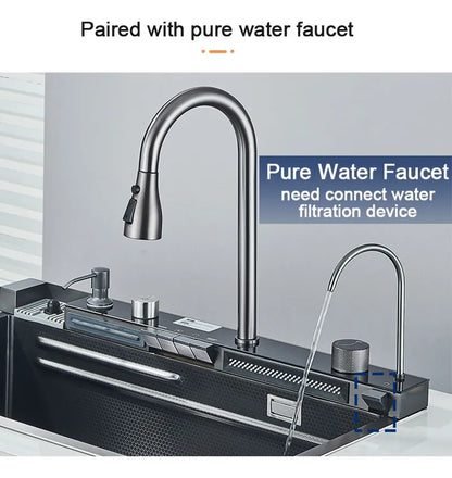 Fregadero Organizador de Acero Inoxidable 75x46cm Color Negro