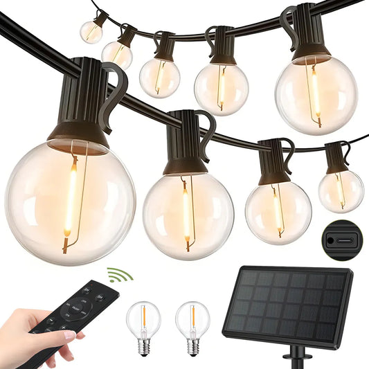 Lámpara Solar de Cuerda 20m con Mando a Distancia para Jardín - Metacompras