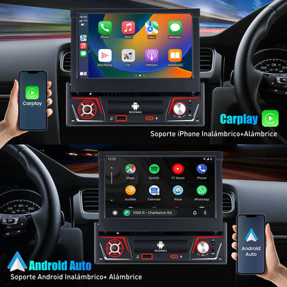 Autoestéreo retráctil 7" con Android 13, CarPlay y WiFi