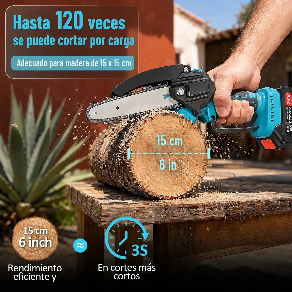 Motosierra y Tijera Eléctrica para Poda de Altura con Baterías y Barra Telescópica