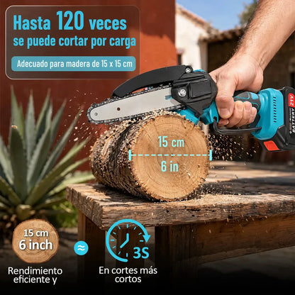 Motosierra y Tijera Eléctrica para Poda de Altura con Baterías y Barra Telescópica