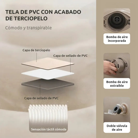 Colchón Inflable Queen con Bomba Eléctrica y Almohadas, 300kg