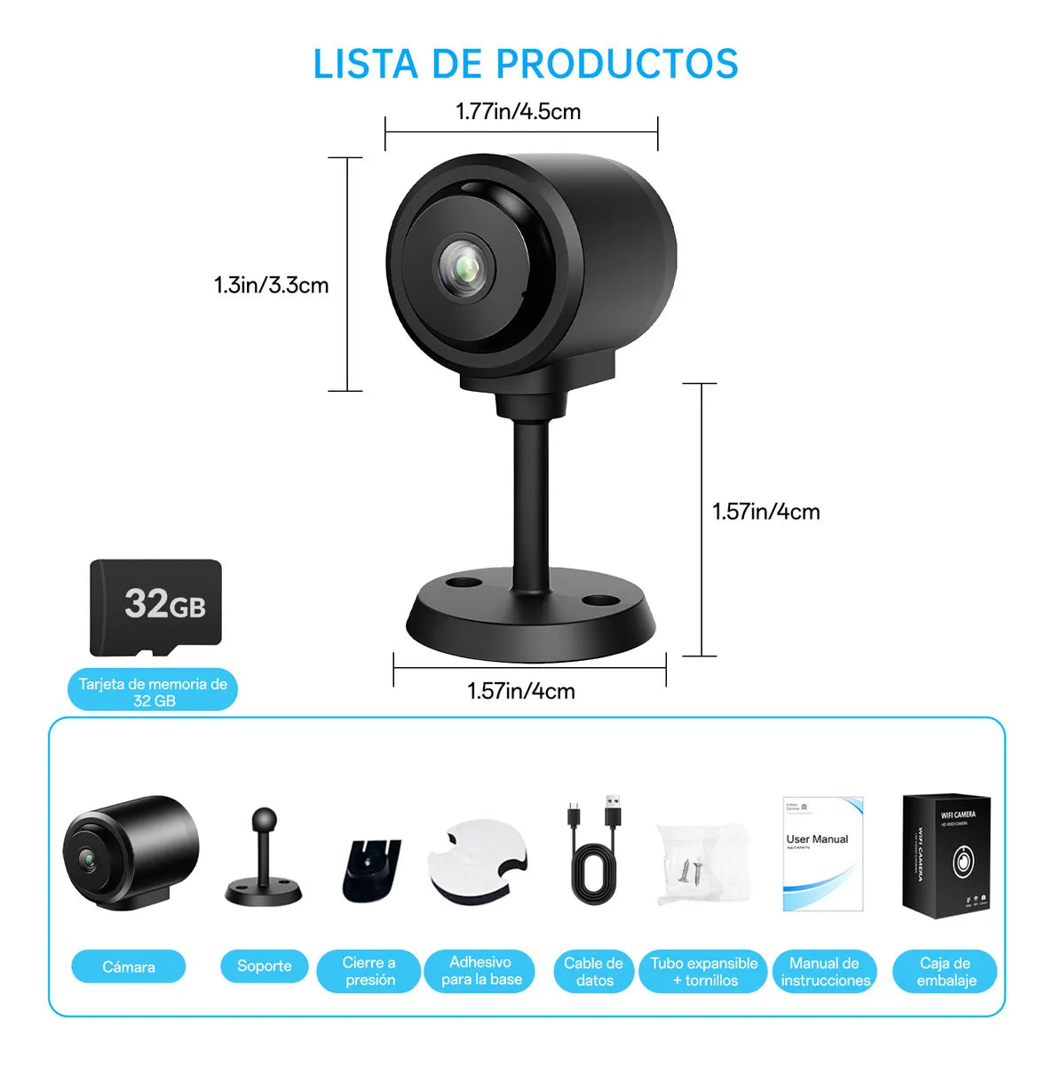 Mini Cámara Espía Wifi HD 1080P con Detección de Movimiento y Visión Nocturna - Metacompras
