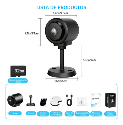 Mini Cámara Espía Wifi HD 1080P con Detección de Movimiento y Visión Nocturna - Metacompras