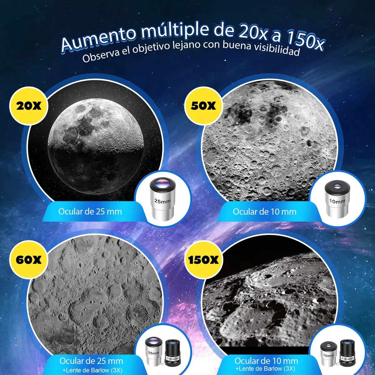 Telescopio 80mm con Mochila y Soporte para Celular - Exploración Astronómica Familiar