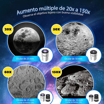 Telescopio 80mm con Mochila y Soporte para Celular - Exploración Astronómica Familiar