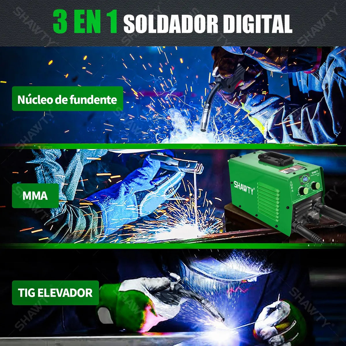 Soldadora Inversora Portátil 3 en 1 140A para Uso Industrial y Doméstico - Metacompras