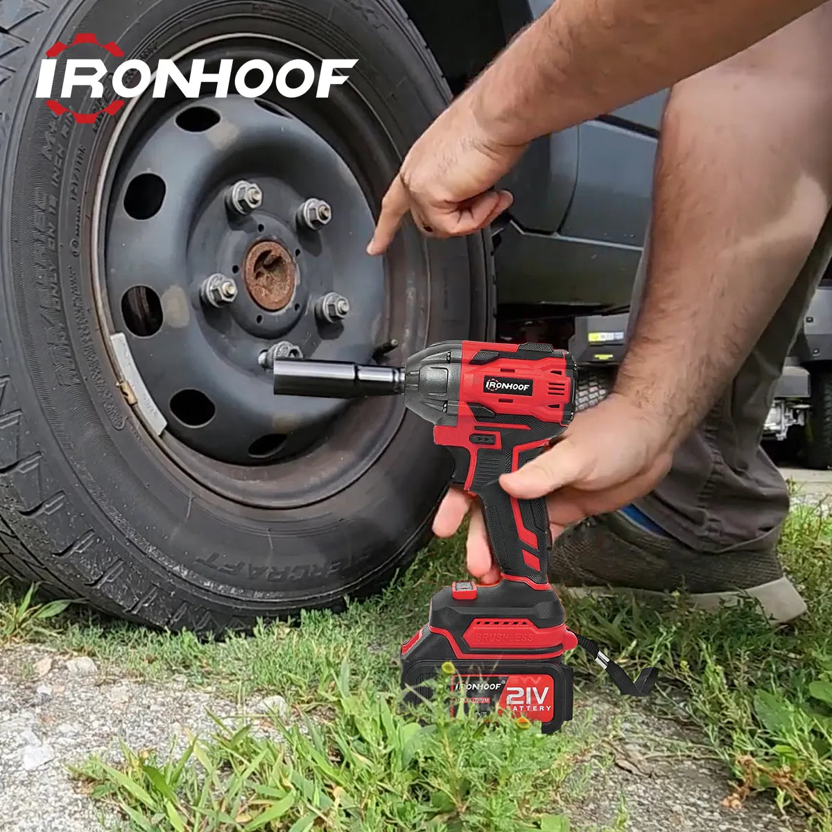 Llave De Impacto Inalámbrica Sin Escobilla Rojo - Potente Taladro Eléctrico - Metacompras