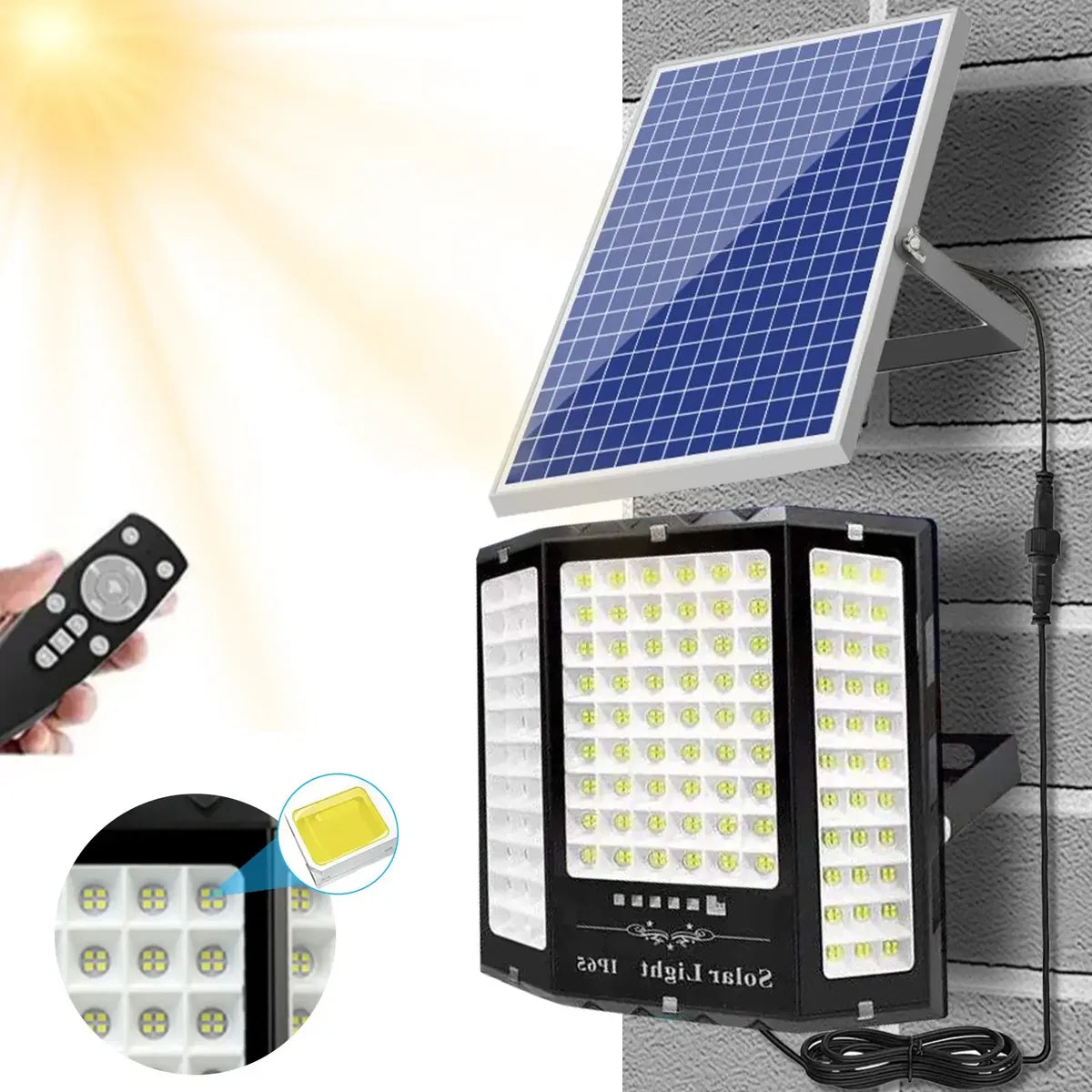 Reflector Solar 2500W Impermeable con Control Remoto y Alta Iluminación