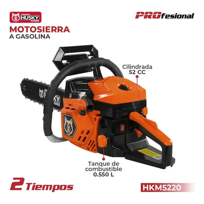 Motosierra de Gasolina 52cc 2.5hp para Poda y Tala Eficiente