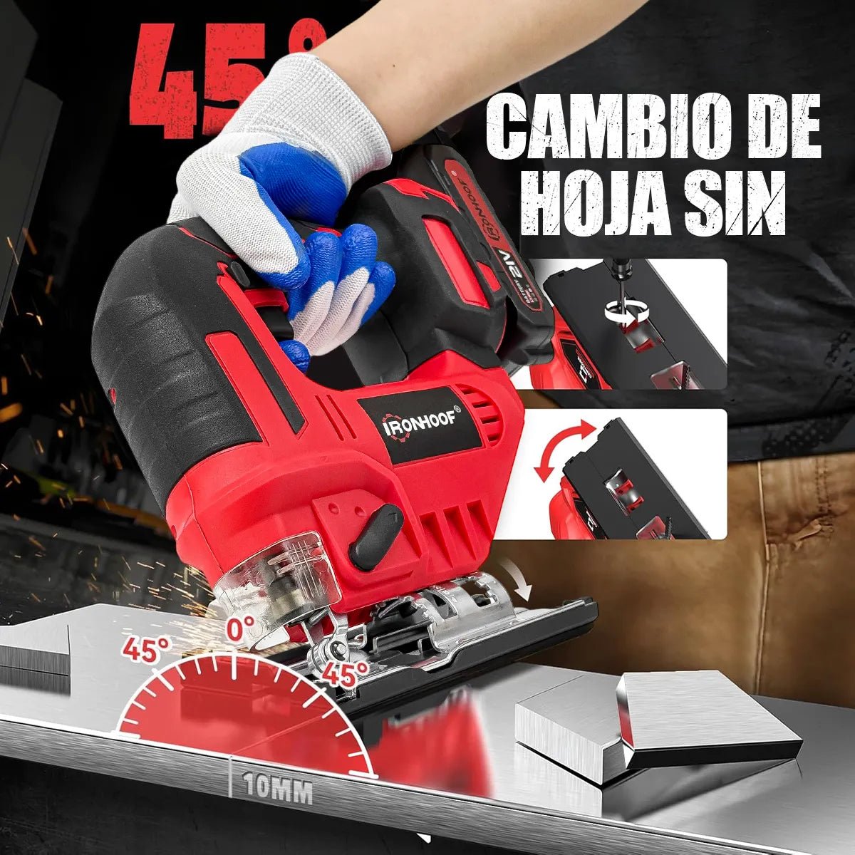 Sierra Caladora Inalámbrica 21V para Madera y Metal - Potente y Versátil - Metacompras
