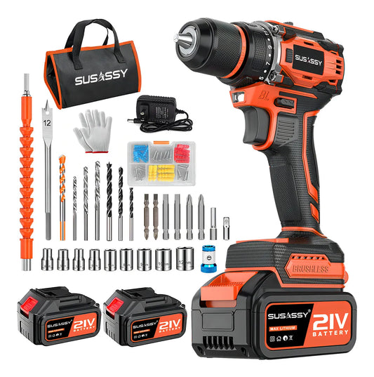 Taladro Rotomartillo Inalambrico 3 en 1 con Batería 7500mAh y Portabrocas Metálico