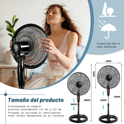 Ventilador Solar Recargable 20000mAh Silencioso y Potente