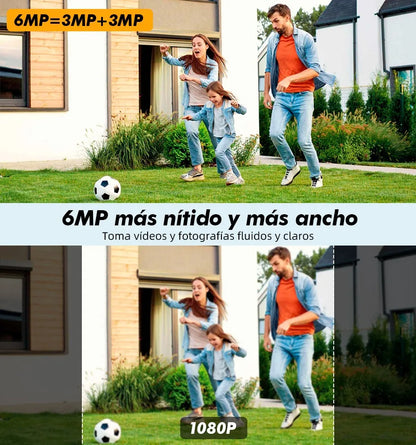 Cámara de Seguridad Solar Wifi Exterior 6MP con Visión Nocturna 360°