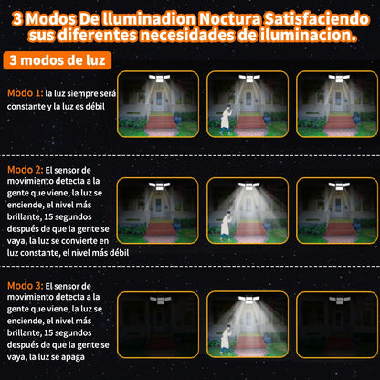 Lámpara Solar de Pared con Sensor de Luz y 192 LEDs para Exteriores