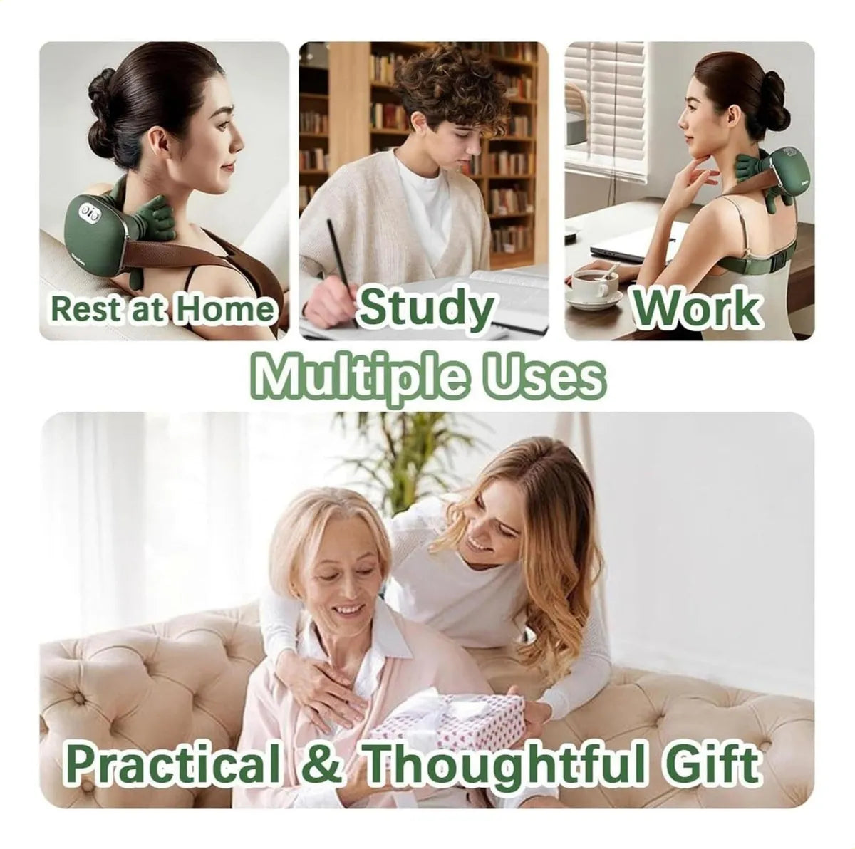 Almohada Eléctrica de Acupresión para Masaje Relajante de Hombros