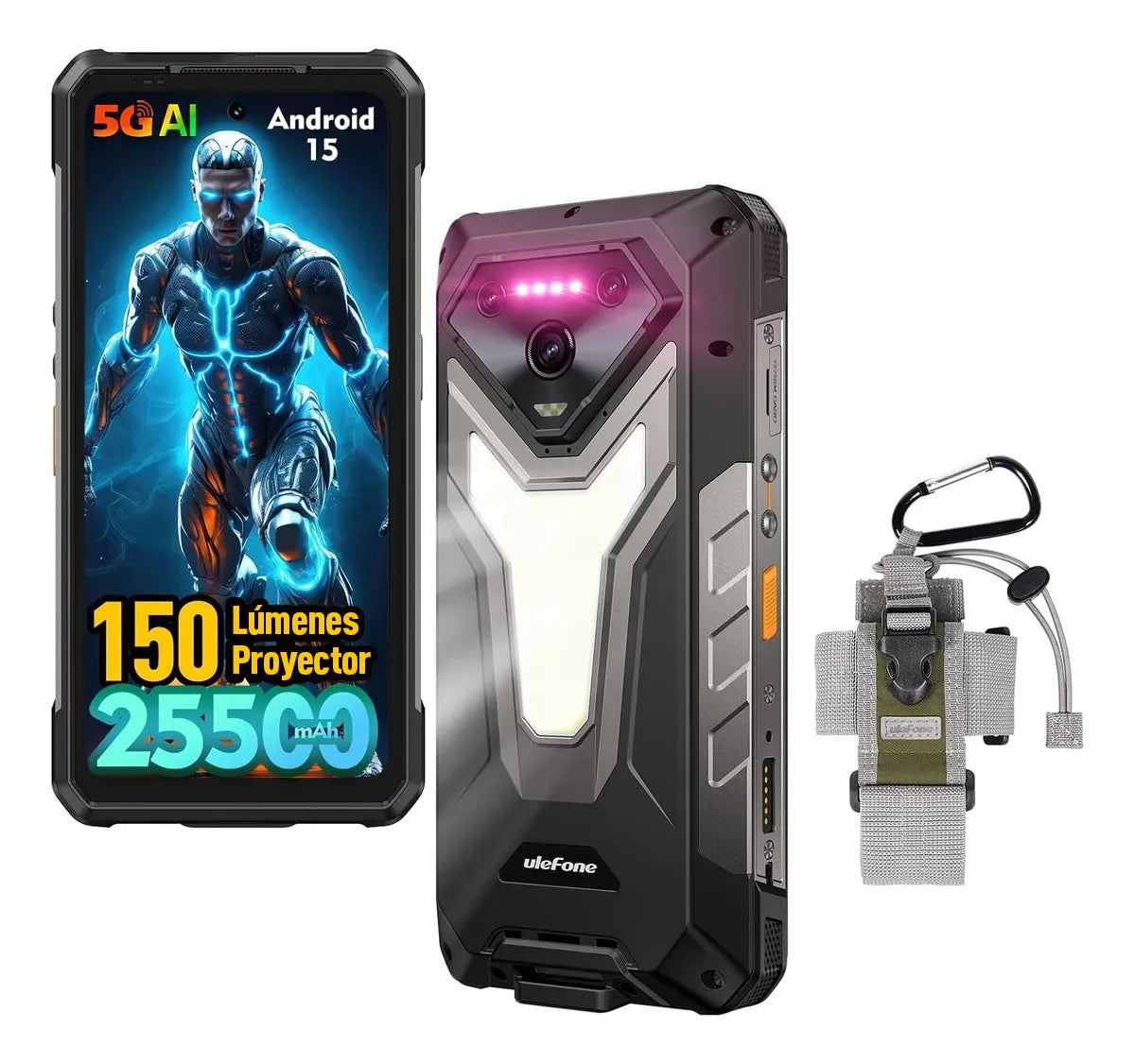 Celular 5G Robusto con Proyector AI y Gran Batería de 25500 mAh - Metacompras