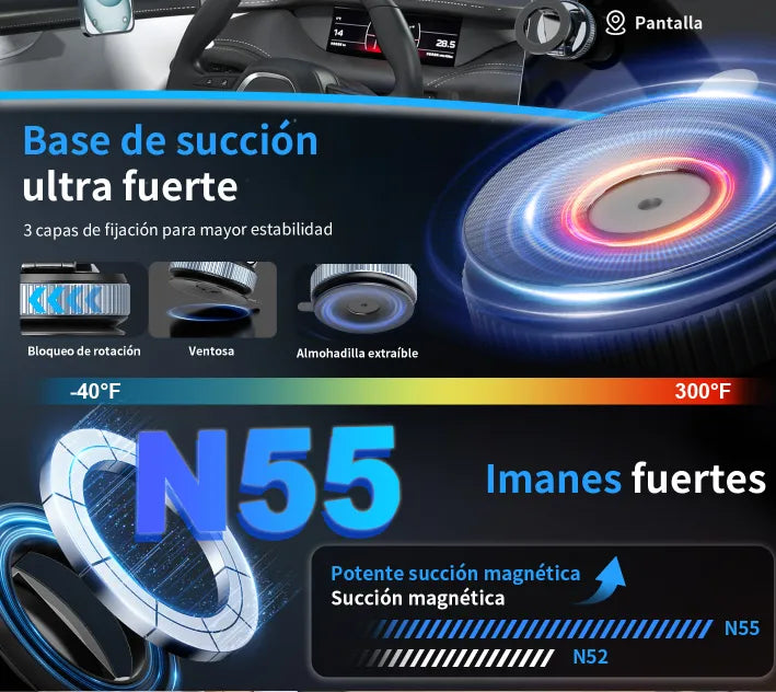 Soporte Magnético Ajustable 360° para Teléfono Celular en Coche