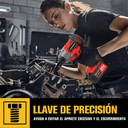 Taladro Atornillador e Impacto Inalámbrico Sin Escobillas Rojo