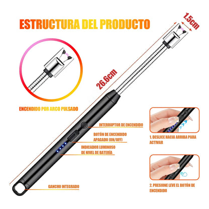 Kit de 3 Encendedores Eléctricos Recargables Multiusos para Cocina