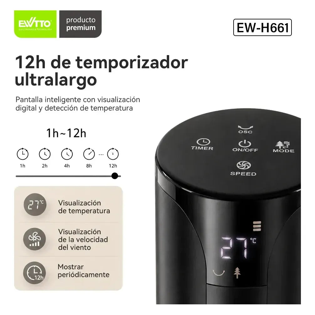 Silent Tower Fan with 3 Speeds and Timer Ideal for Home