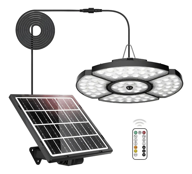 Lámpara Solar Exterior 152 LEDs con Carga USB y Sensor de Movimiento - Metacompras