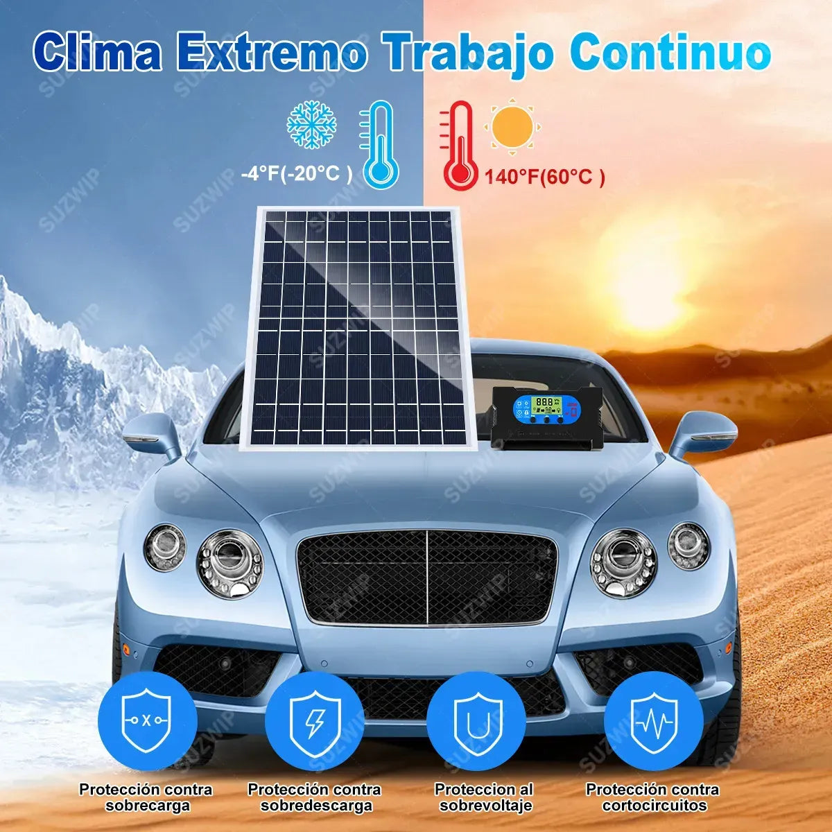 Kit de Paneles Solares 600W con Controlador y Puertos USB para Exteriores