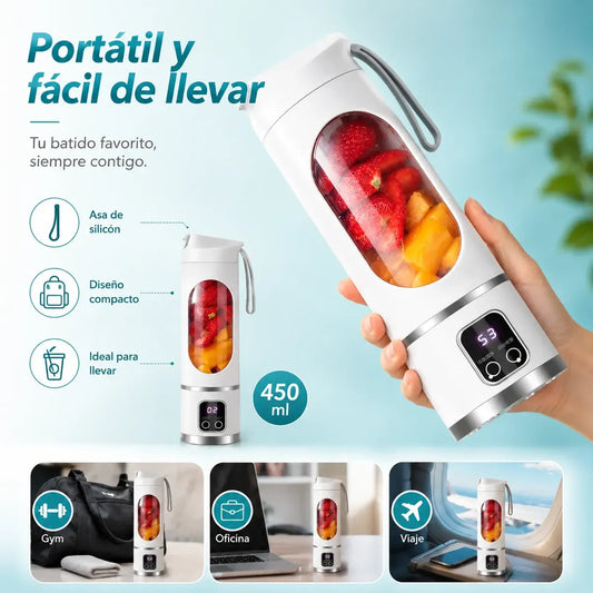 Licuadora Personal Portátil 450ml Ideal para Gym y Viajes