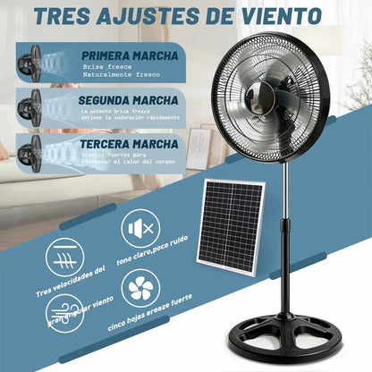 20000mAh Rechargeable Solar Fan Silent 3 Speeds Portable