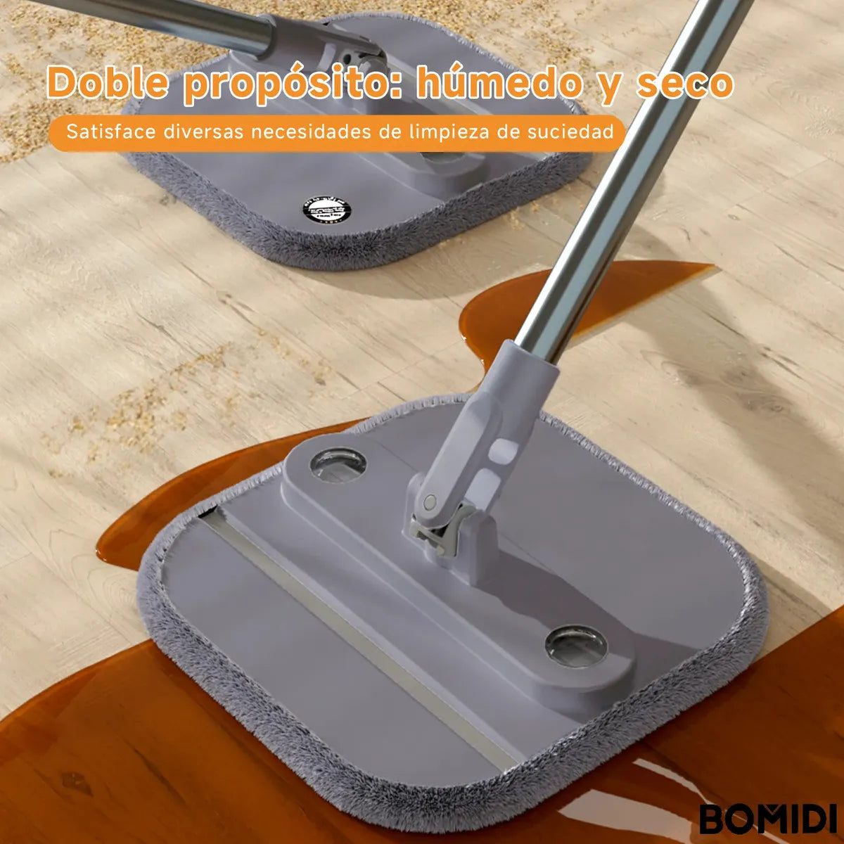 Trapeador Giratorio de Microfibra con Cubeta Doble y Mango Ajustable