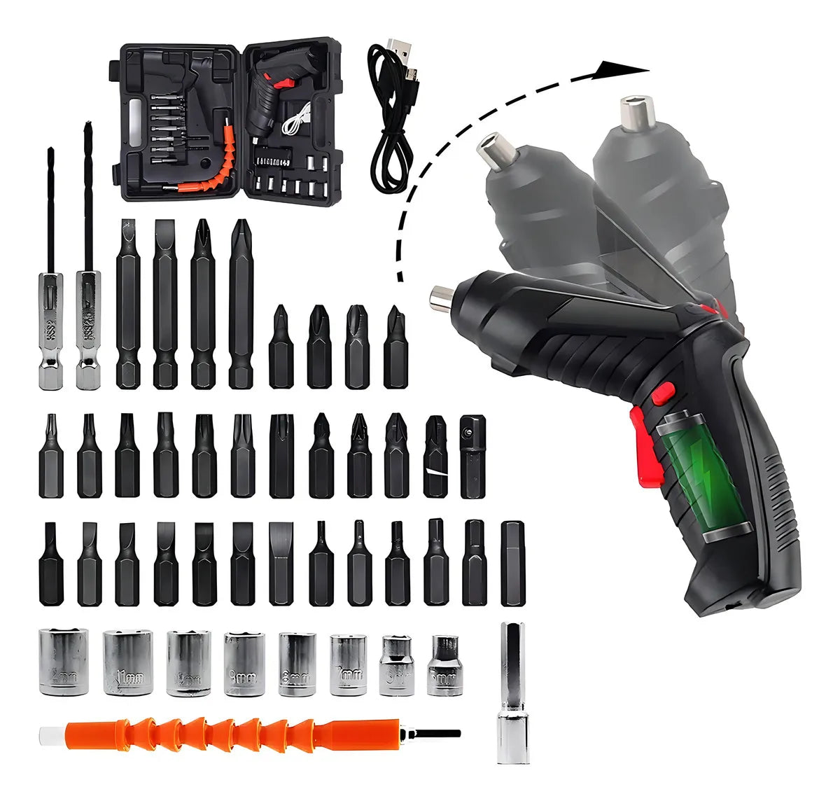 Destornillador Eléctrico Inalámbrico 48 en 1 Kit Multifuncional Portátil - Metacompras