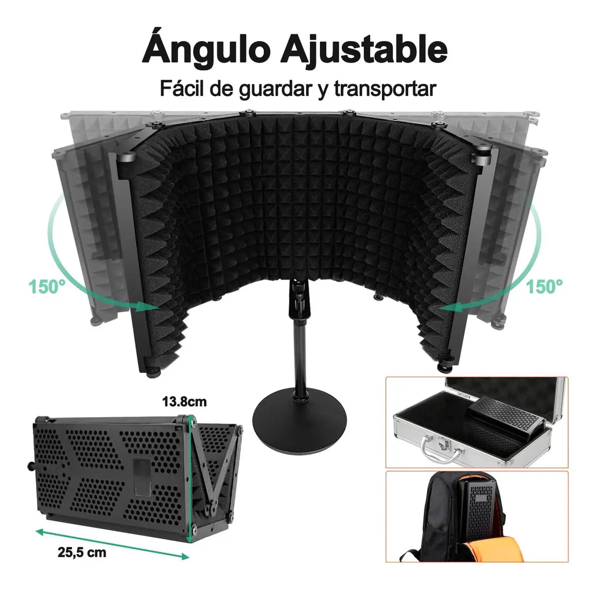 Kit de Espuma Acústica Plegable para Aislamiento de Ruido y Grabaciones - Metacompras
