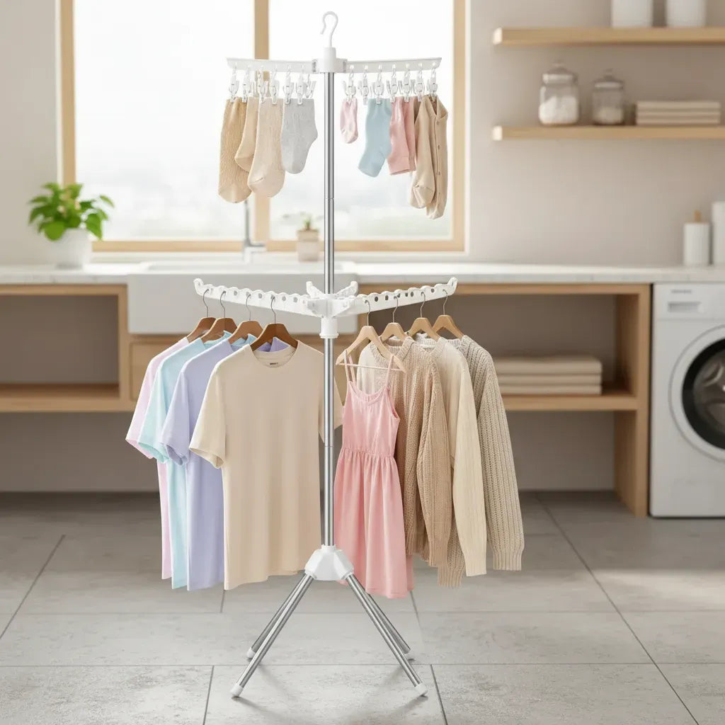 Tendedero Plegable Portátil con Alta Capacidad para Secar Ropa