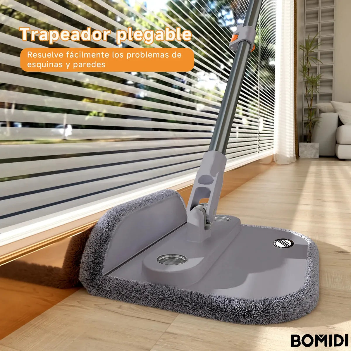 Trapeador Giratorio de Microfibra con Cubeta Doble y Mango Ajustable