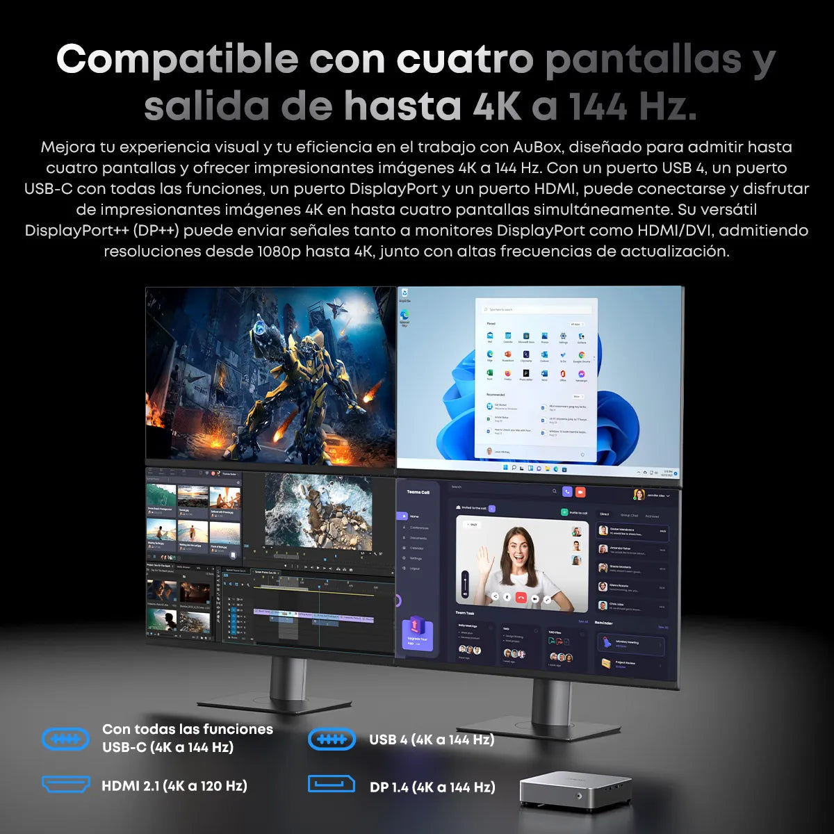 Mini PC Ryzen 7 16GB 512GB SSD con Windows 11 Pro - Rendimiento Superior