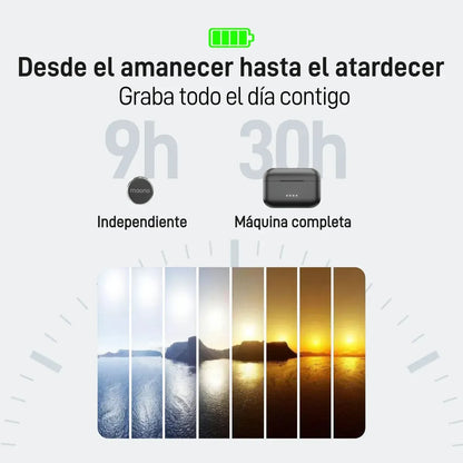 Micrófono Lavalier Inalámbrico con Cancelación de Ruido y Batería de 30h