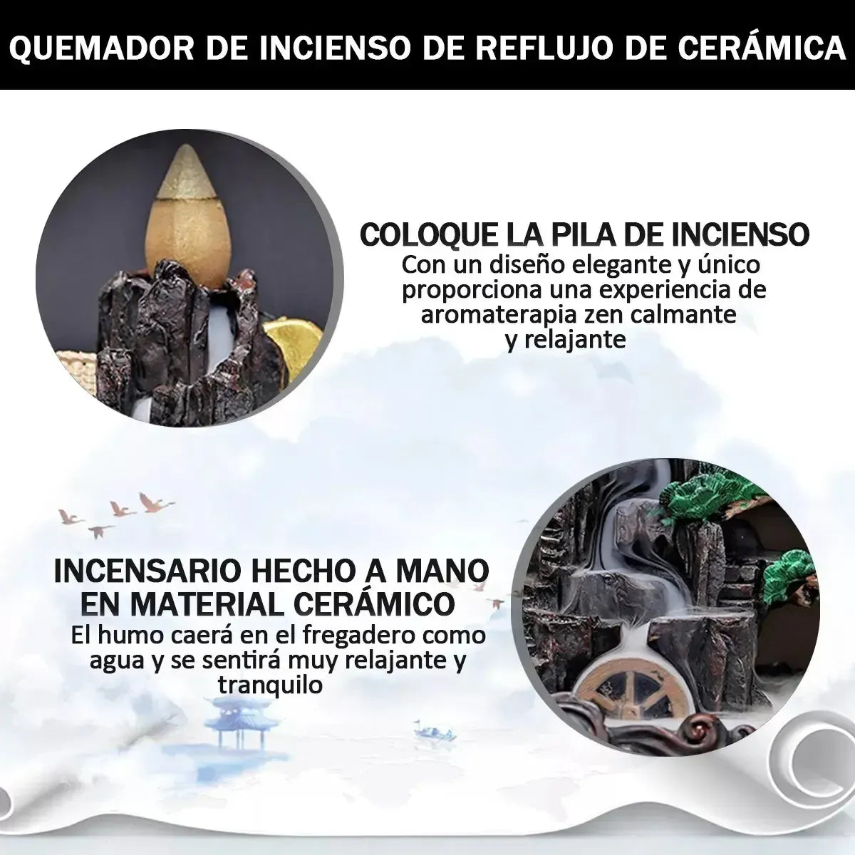 Quemador de Incienso Rústico con 120 Inciensos para Aromatizar tu Hogar