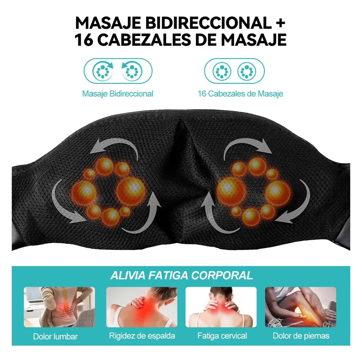 Shiatsu Massager with Heat for Neck and Back Pain Relief