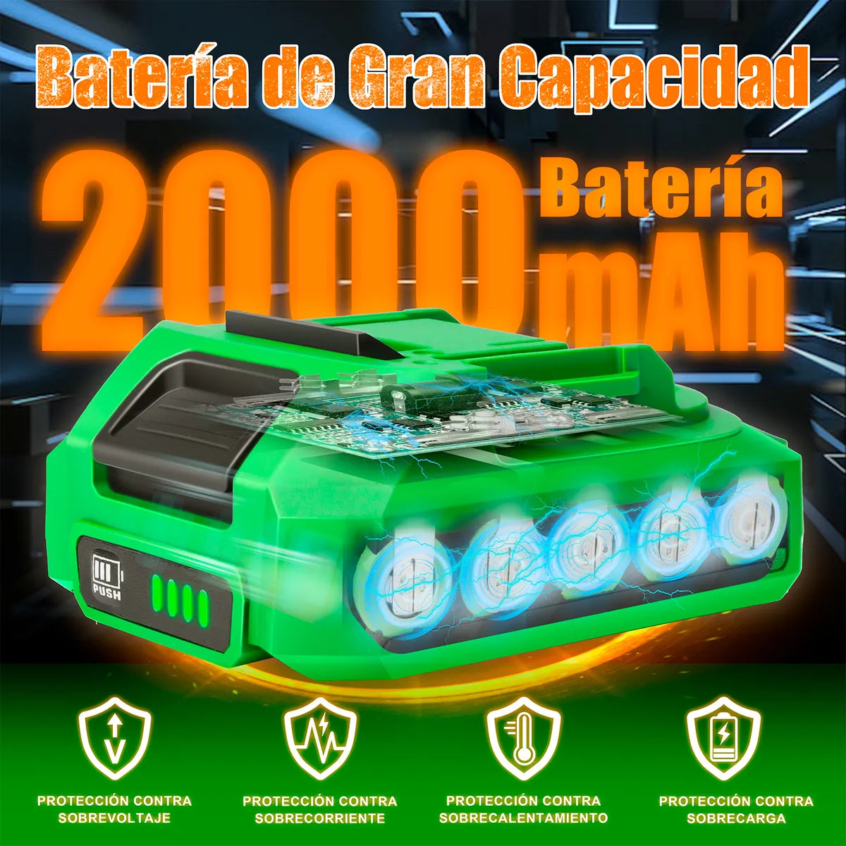 Taladro Rotomartillo Inalámbrico 20v Sin Carbones - Potente y Eficiente - Metacompras
