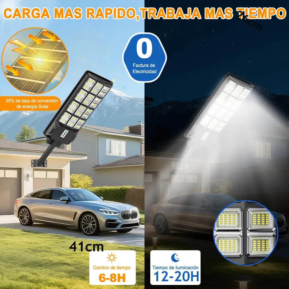 Lámpara LED Solar Exterior 9800W para Alumbrado Público Eficiente - Metacompras