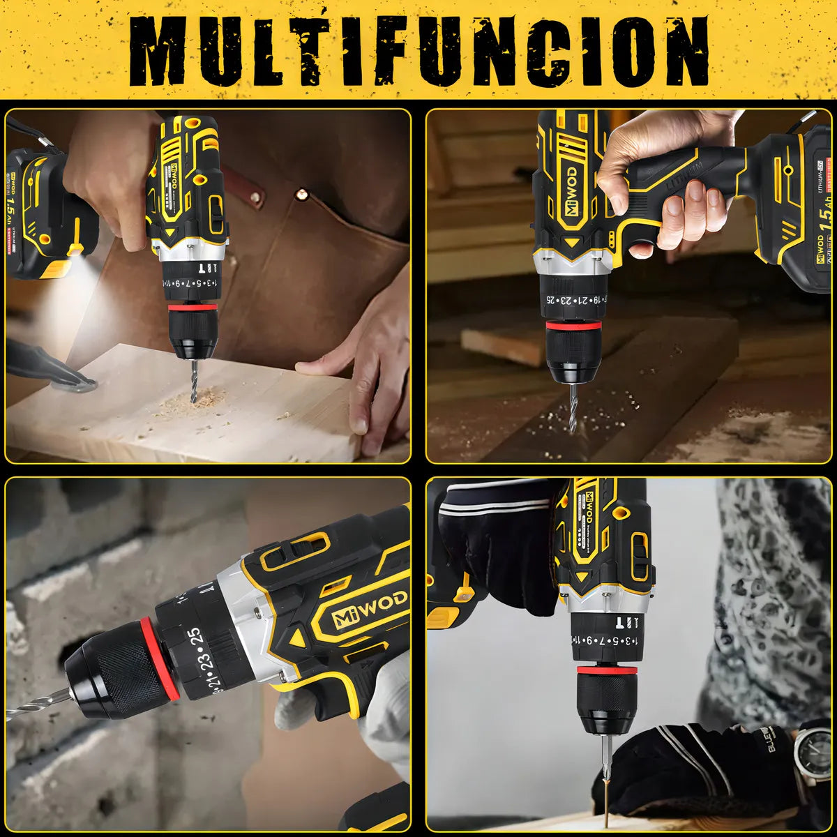 Taladro Atornillador Inalámbrico 21V con 2 Baterías Li-Ion y Mandril 10mm - Metacompras