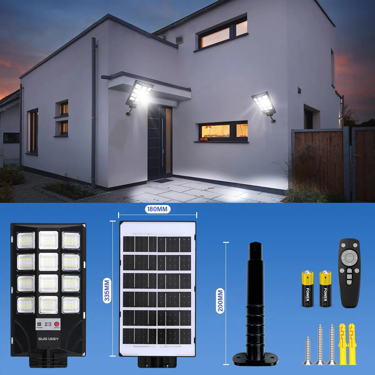 Lámparas Led Solares para Jardín - Estructura Negra - Metacompras