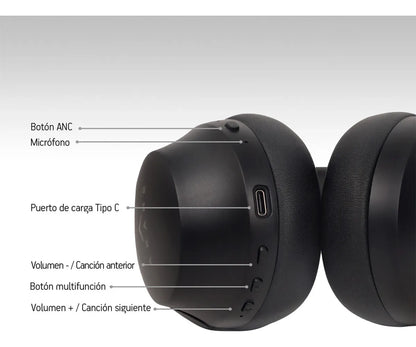 Audífonos Inalambricos Bluetooth con Cancelación de Ruido y 60 Horas de Batería